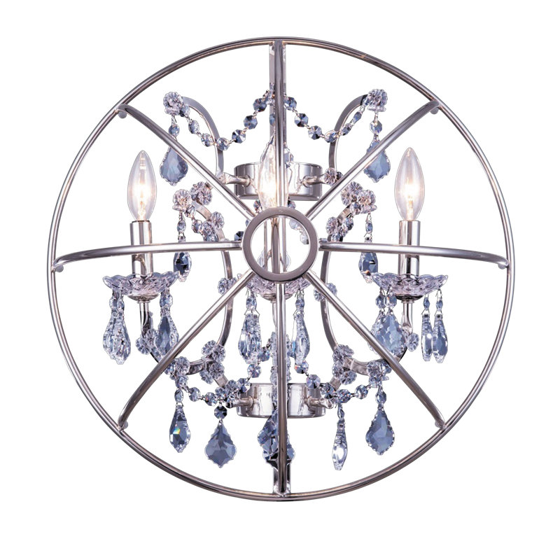 Mendelson Candle Wall Light, Nickle