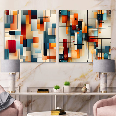 Cordae - Abstract Geometric Acrylic Wall Art Glass Set Of 2