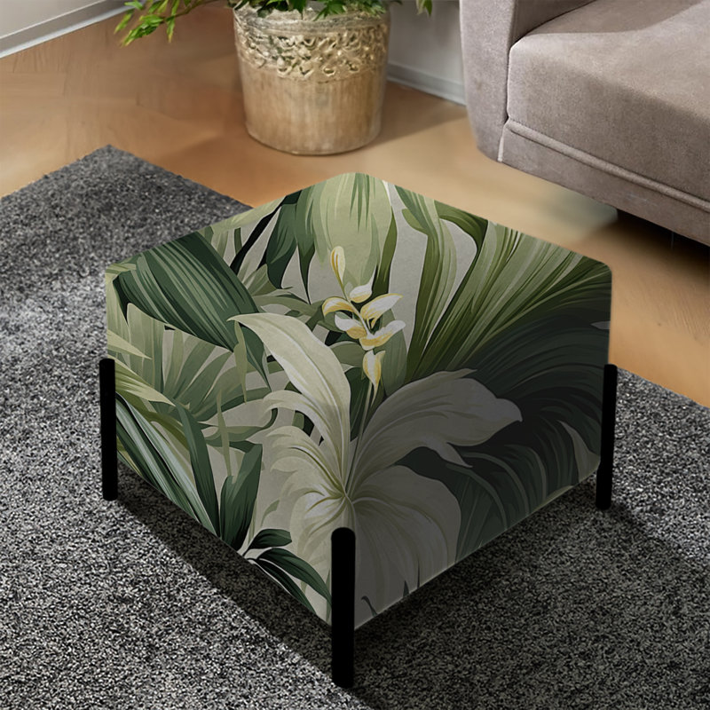 Motif tropical tropical neutre - repose-pieds carré tropical