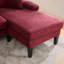 Canapé modulaire en forme de U, canapé modulaire avec méridienne double, canapé en tissu de lin pour le salon-947074043
