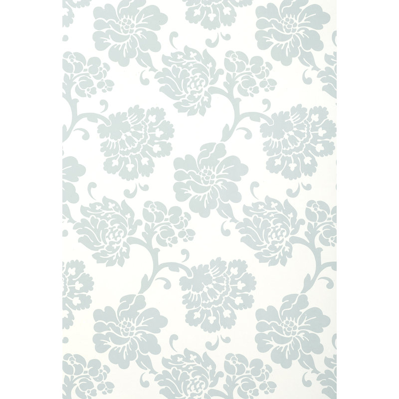 Albero Floreale Damask Wallpaper, Aqua
