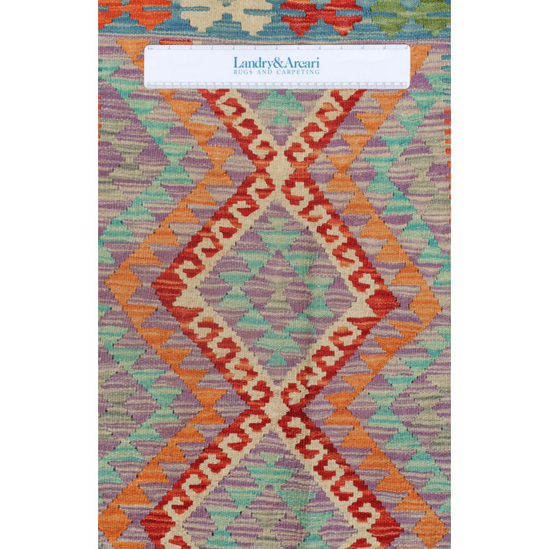 Kilims, Flatweaves and Dhurries Flatweave Kilim Cotton and Wool Oriental Area Rug