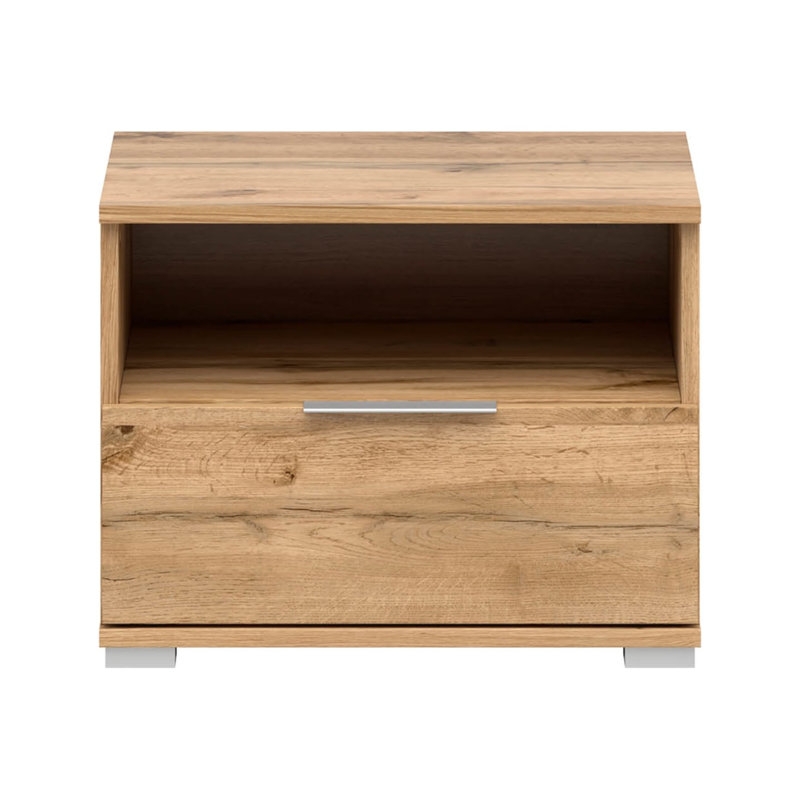 50cm W Composite Bedside Table, Oak Wotan