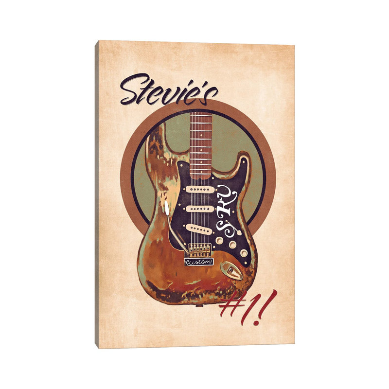 Stevie Ray Vaughan''s Guitar Retro by Pop Cult Posters - Wrapped Canvas Print, 66.04 cm H x 45.72 cm W x 1.91 cm D