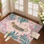 Tapis lavables tigre rose, tapis de salon, grande chambre à coucher rétro douce-349269171