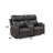 Hirah Dark Gray Microfiber Manual Recliner Loveseat With Cupholder Function And Built-In USB Port