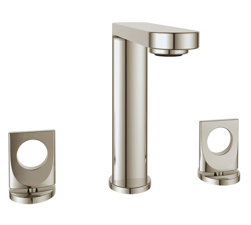 Fresh Widespread Faucet Bathroom Faucet with Drain, Polished Nickel