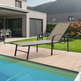 Outdoor Rust-Resistant Metal Chaise Lounge