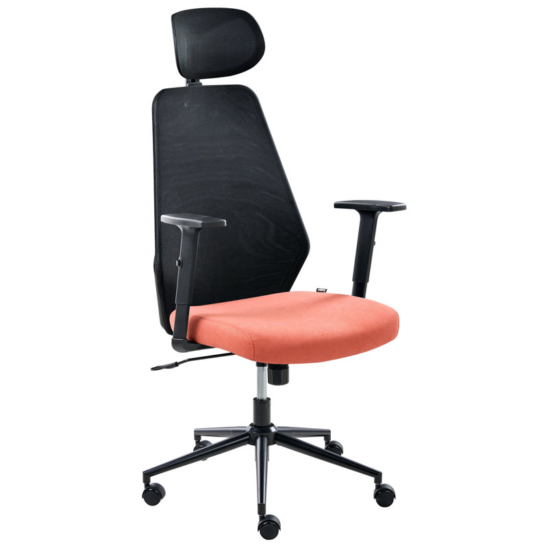 Office Chair with Headrest, Red/Black