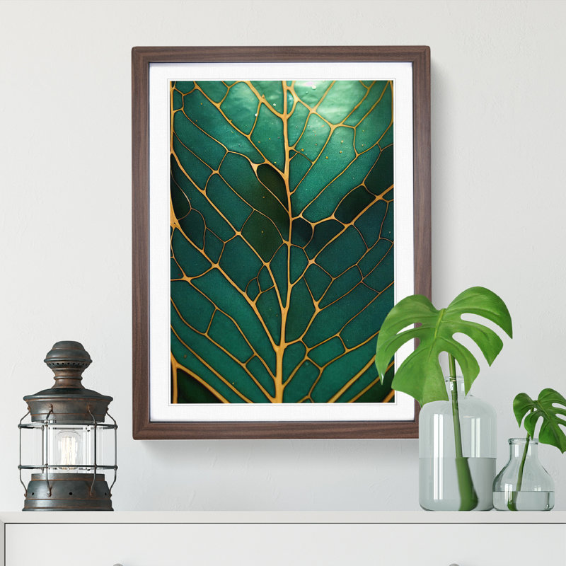 Awesome Leaf - Framed Print, 64cm H x 46cm W x 2cm D, Walnut Framed