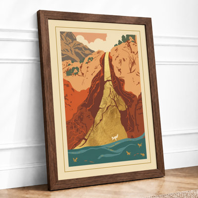 Mountain Pilgrimage Japandi - Framed Print