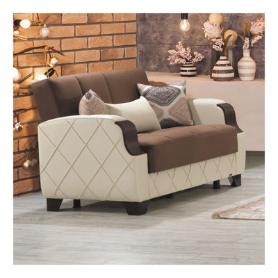 Causeuse convertible avec rangement Primenest Marabella, brun foncé