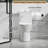 Gloss White Bathroom Toilet, 17" Height, 1.1/1.6 Dual Flush, Rimless Bowl, Soft Close Seat, 12" Rough-In, Versatile Design Toilet Flush , Closing, White, Advanced Technology