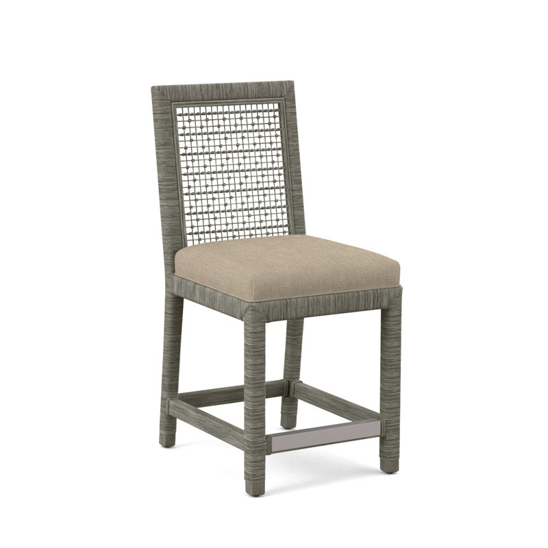 Pine Isle 24" Counter Stool, Twine Linen-Look Performance; 0325-73, Greystone