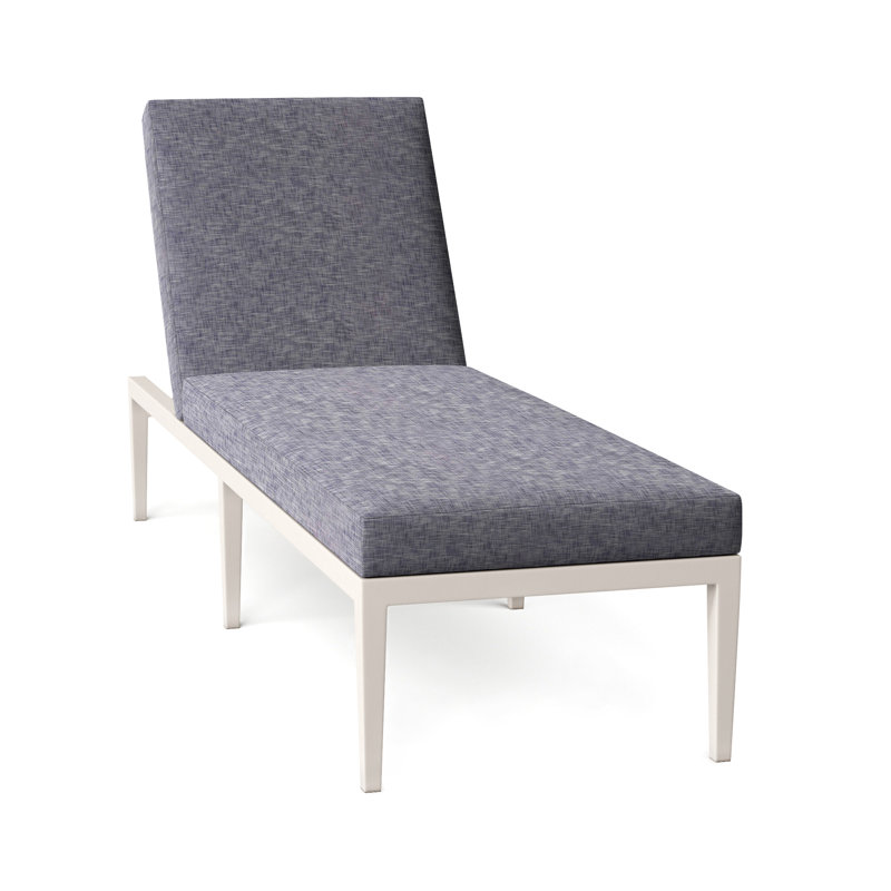 Elegante 78" Long Reclining Single Chaise with Cushions, No Welt, Elegante #97 Midnight, Tweed Toffee
