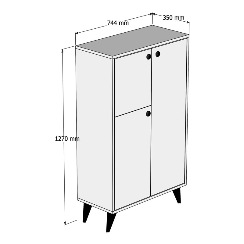 Armoire de rangement pour chaussures 6 paires, Chêne / marbre