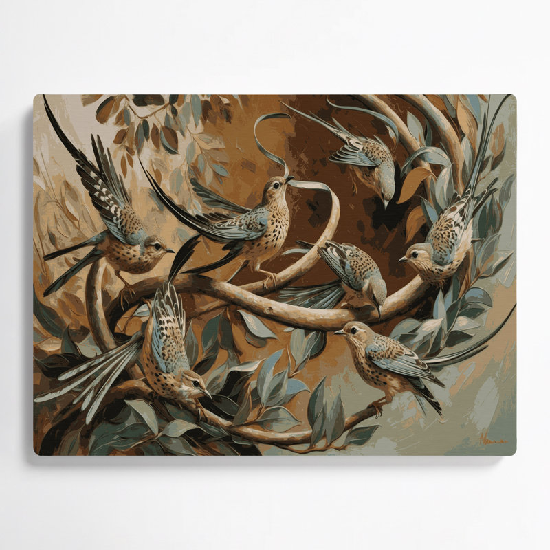 Art mural en métal oiseaux, H 20 po x l 30 po