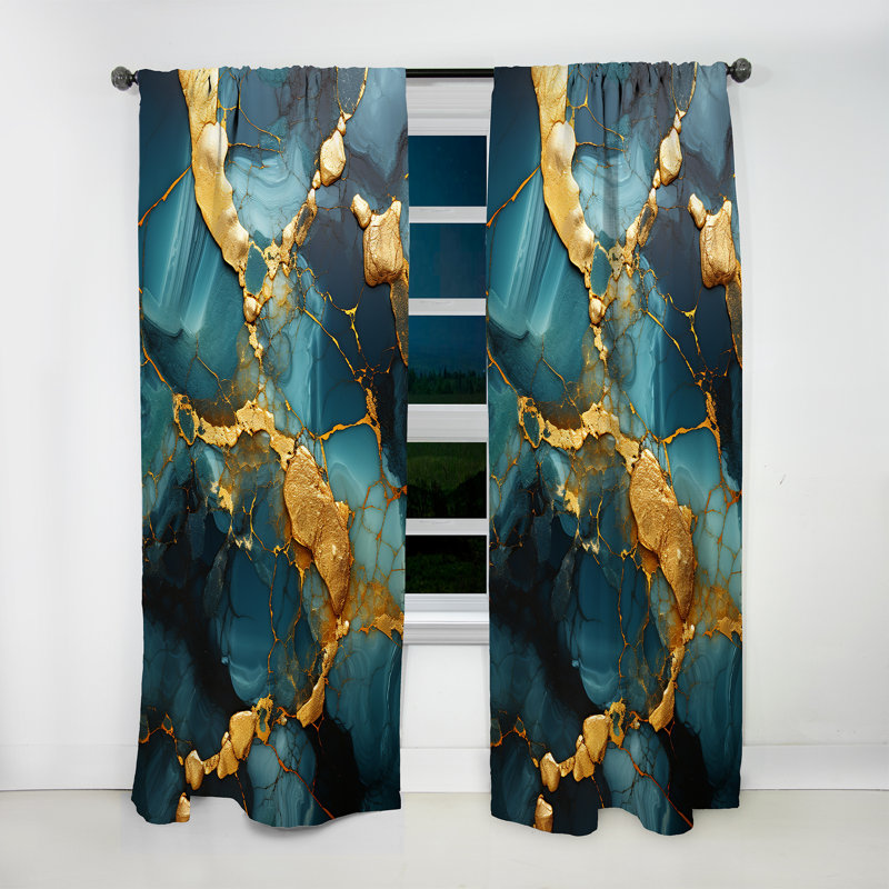 Lomanto - Abstract Curtain - Room Darkening Curtain - 1 Panels, 52" W x 63" L