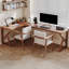  Bureaux en bois massif en L noyer-108609707-108609709