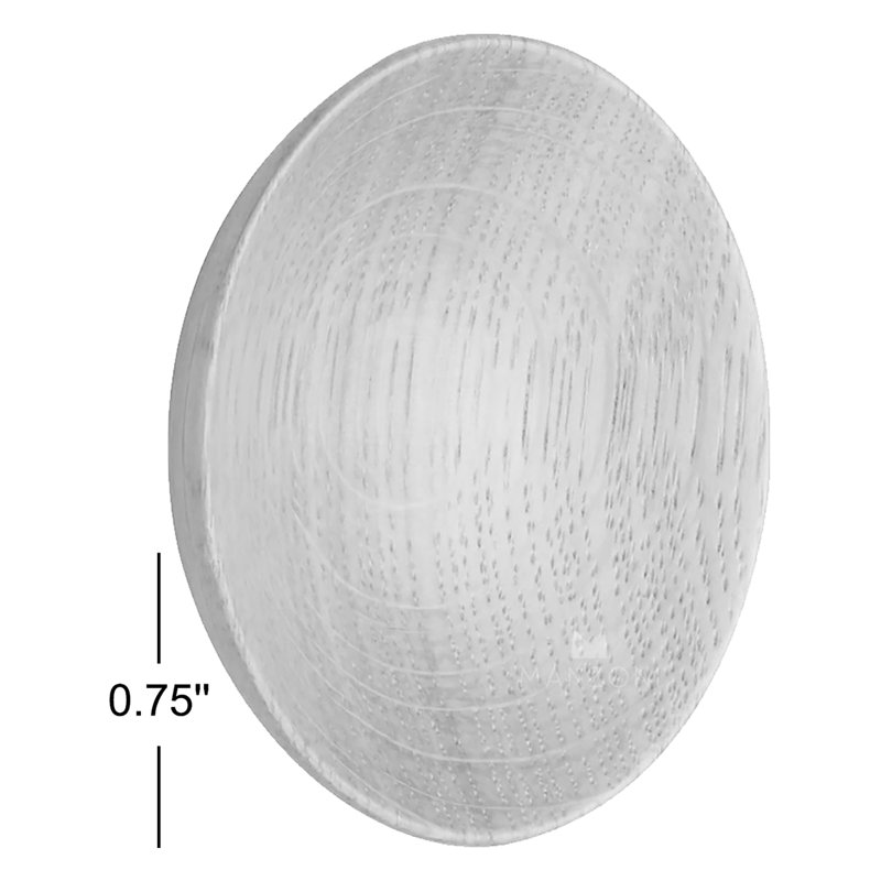 Round Concave Designer Wood Cabinet Knob, Oak