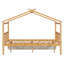 Lit double pleine grandeur en bois avec tiroirs, naturel