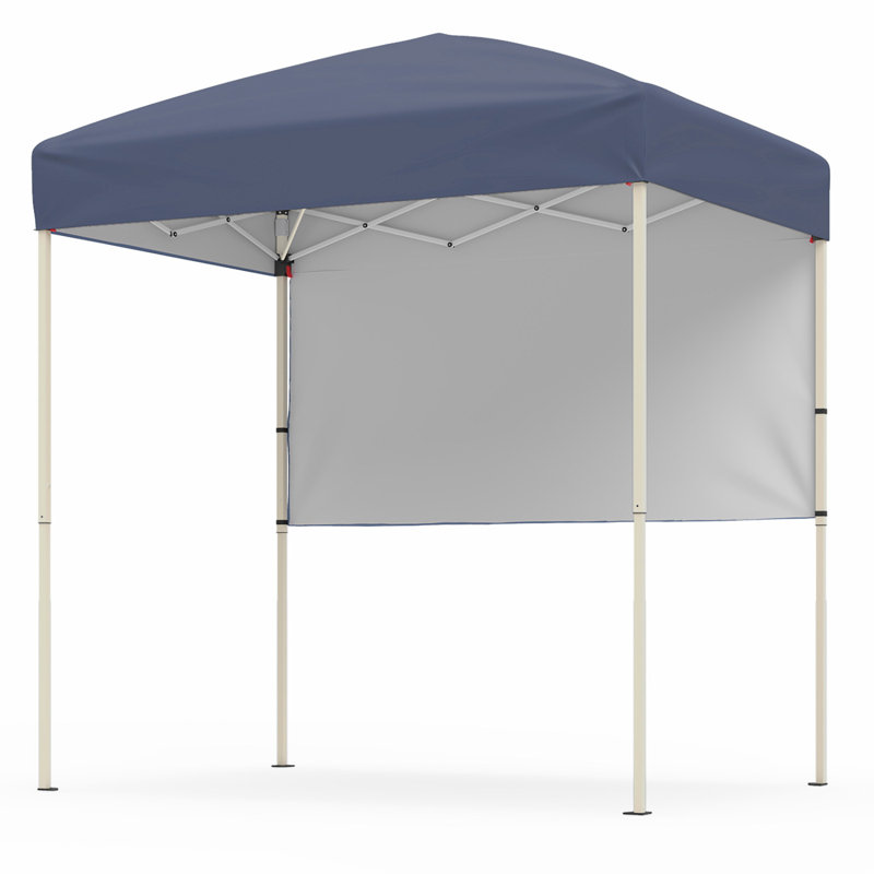 Auvent d'extérieur escamotable de 6 pi x 4 pi, demi-paroi latérale amovible et conception pliante à installation rapide en 1 minute, auvent imperméable UV50 + résistant à la décoloration