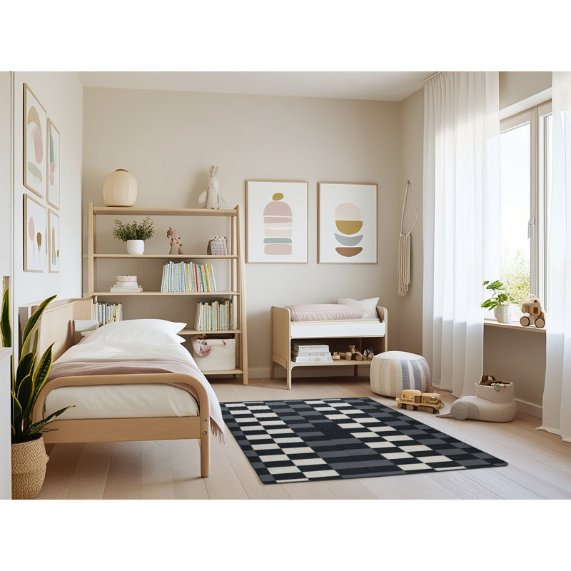 Machine Washable Botanical Area Rug, Rectangle 4' x 6'