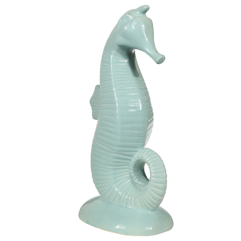 Figurine hippocampe belatrix on base, Turquoise