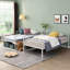 Lit superposé simple en métal, ajout de chambre à coucher moderne pour économiser de l'espace, sur-arrangement, solide et stable, sommeil confortable et silencieux, lit noir avec escalier sécuritaire, optimisation de la conception, solution d'économie, acier-888902773