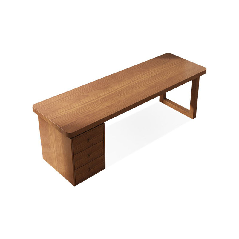 Bureau rectangulaire moderne et simple avec armoires, 29.53"H*86.61"W*23.62"D, Gauche