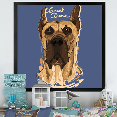 Cartoon Great Dane - Print on Canvas