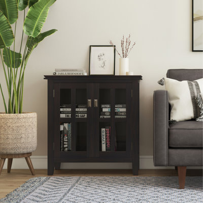 Artisan 30 Inch Wide  Wood Low Storage Cabinet In Hickory Brown