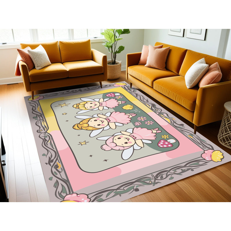 Tapis fantaisie Zoomie pour enfants Zoomie, Rectangulaire 2 pi x 3 pi