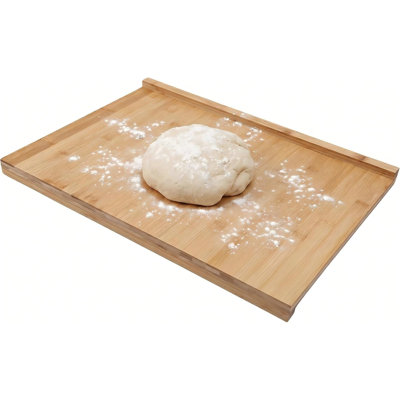 Bamboo Pastry Board Reversible, Chopping Board with Counter Lip
