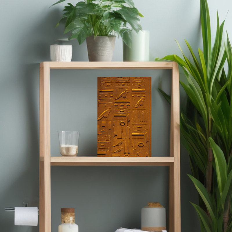 Hiéroglyphes en Égypte, art traditionnel forêt de hiboux, H 18 po x l 12 po