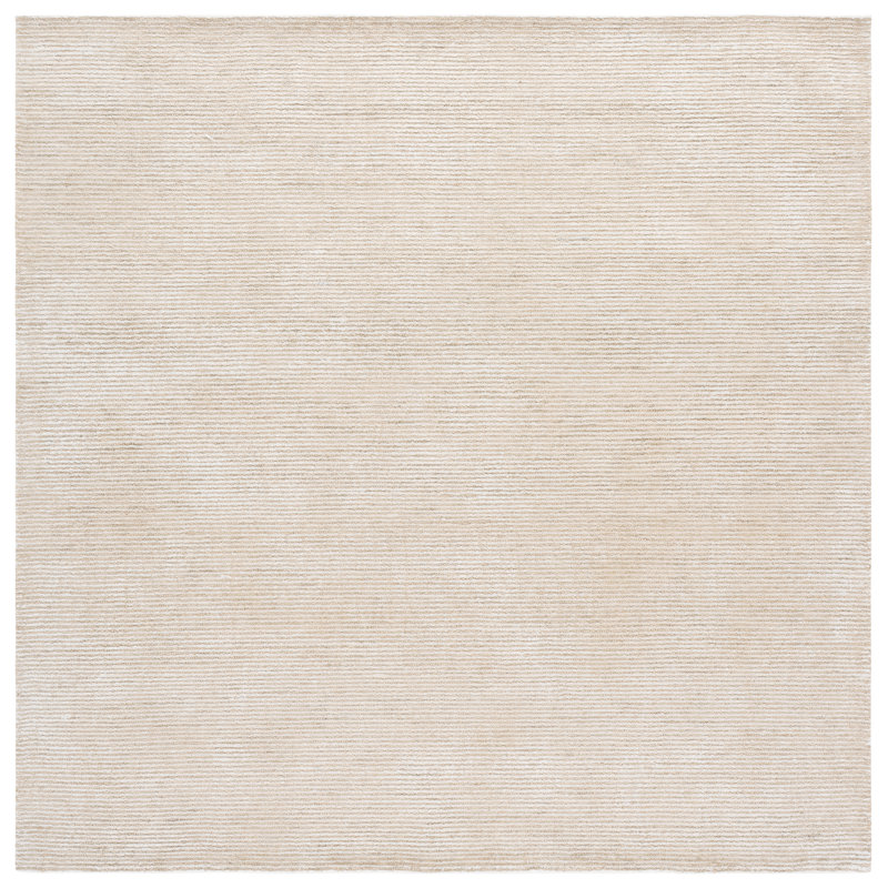 Soho Hand Tufted Viscose;Wool;Cotton Solid Color Indoor Rug, Square 6'
