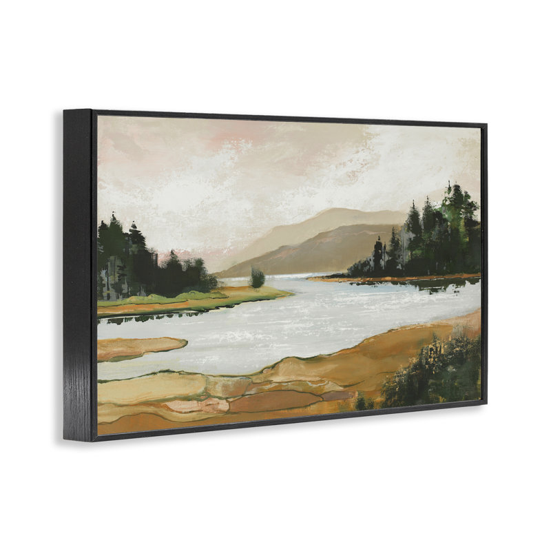 Giclée encadrée «Relaxing Valley Lake», design par Max Maxx, H 12 po x l 18 po, Giclée encadrée noir minuit