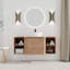 Meuble-lavabo mural avec lavabo d'art en céramique et 2 tablettes de rangement, 2 portes à fermeture douce-573293015-573293013