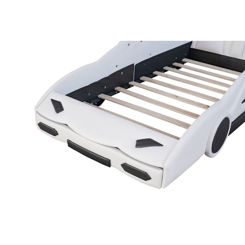 Lit plateforme avec roulettes Race, Blanc