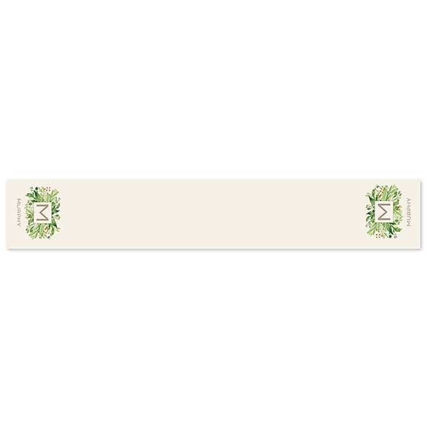 Greenery Monogram Personalized Table Runner, 16" x 120", Yes