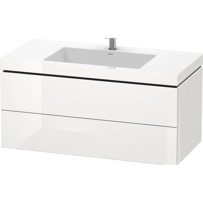Ensemble de meuble-lavabo simple mural haute brillance 39 po, Décor blanc