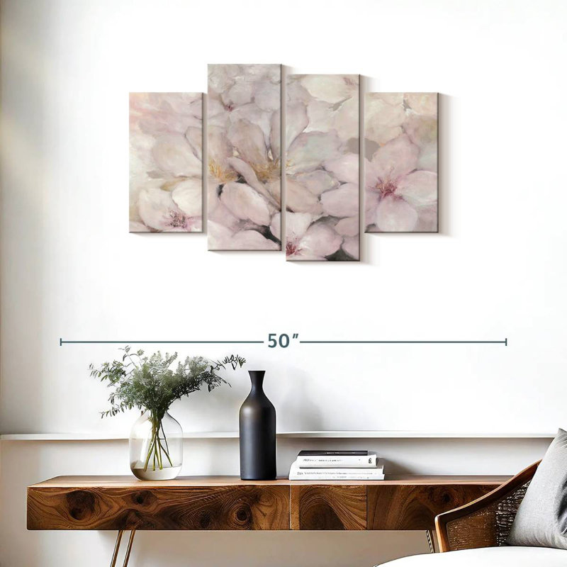 Apple Blossoms Dark Gray, 22" H x 36" W