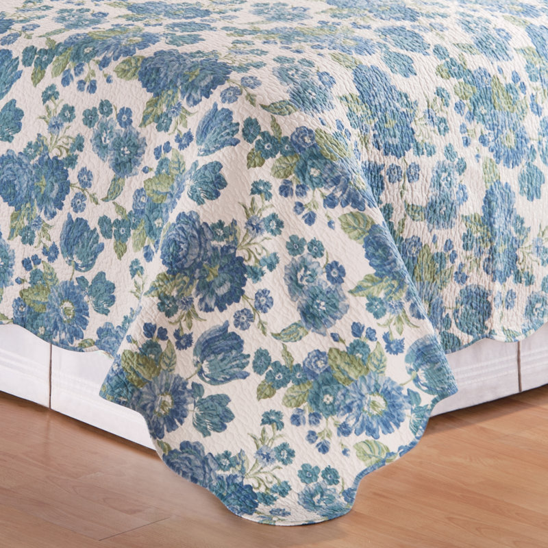 Kimbra Cotton Floral Quilt, Twin Quilt + 1 Sham