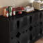 Buffet 60,5 "Mid Century Modern Buffet avec rangement, meuble télé, armoire de rangement avec 4 portes et tablettes réglables pour la cuisine, le salon, le vestibule, noir