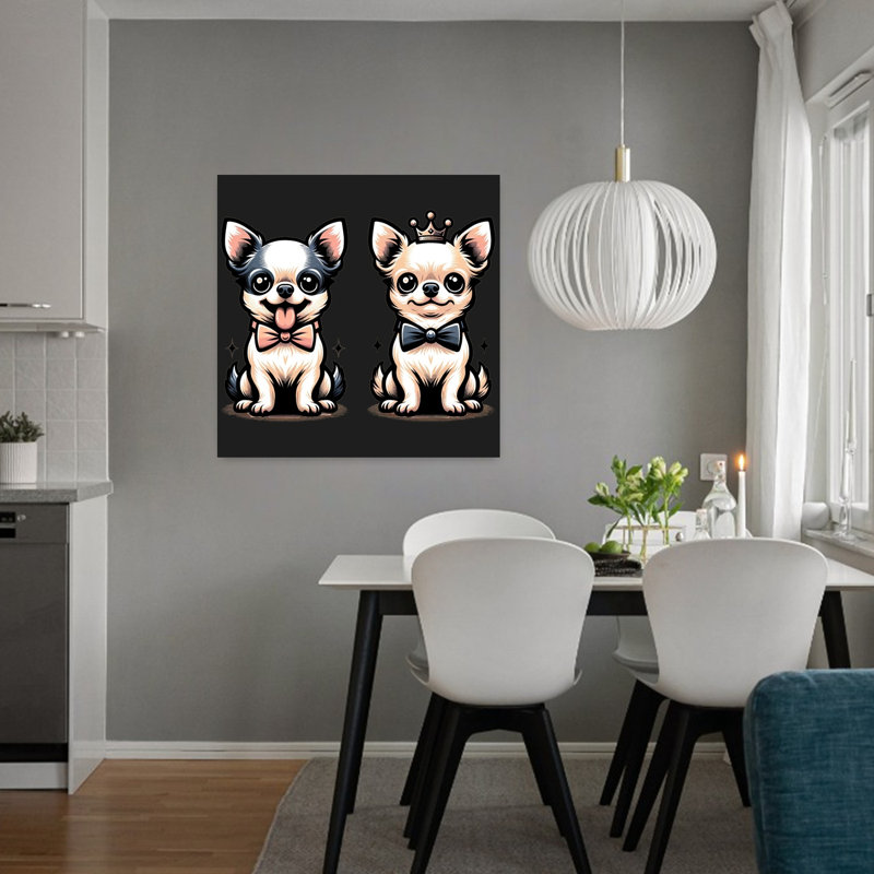 Art contemporain chien rétro, H 32 po x l 32 po
