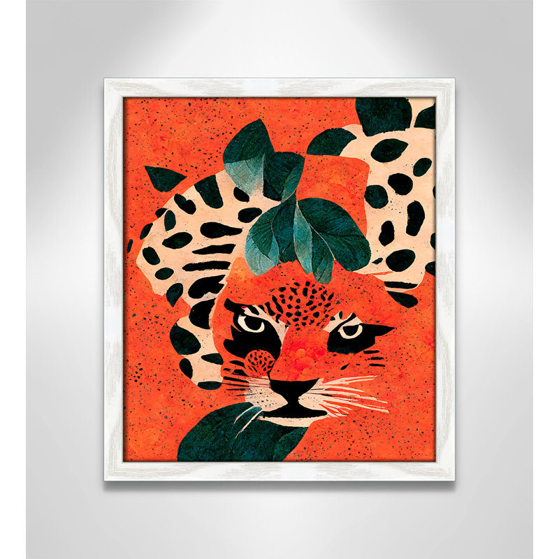 «Jaguar’s Gaze I» par Treechild, L 13 po x H 15 po, Impression encadrée, Grain de bois blanc