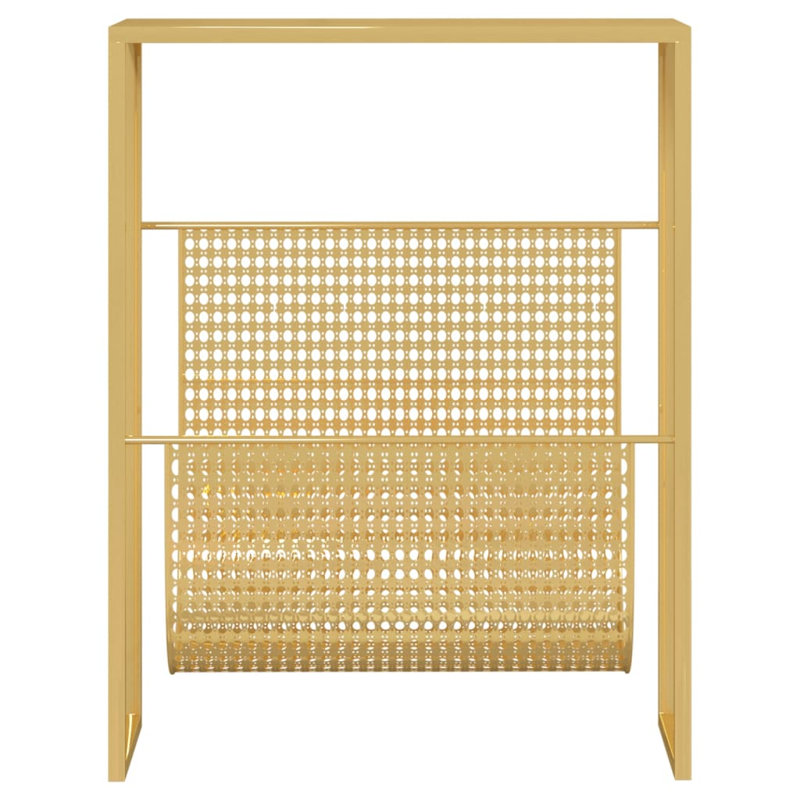 Southmead Metal Free Standing Magazine Rack, Gold