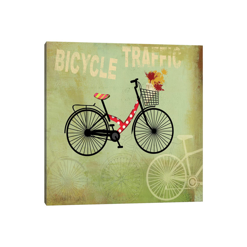 Bicycle Traffic - Wrapped Canvas Print, 30.48 cm H x 30.48 cm W