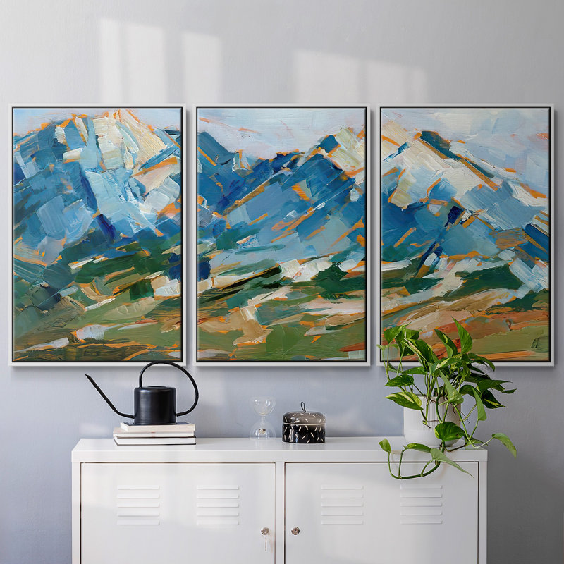 Blue Mountain Peaks I 3 pièces, H 24 po x l 48 po x P 2 po, Blanc
