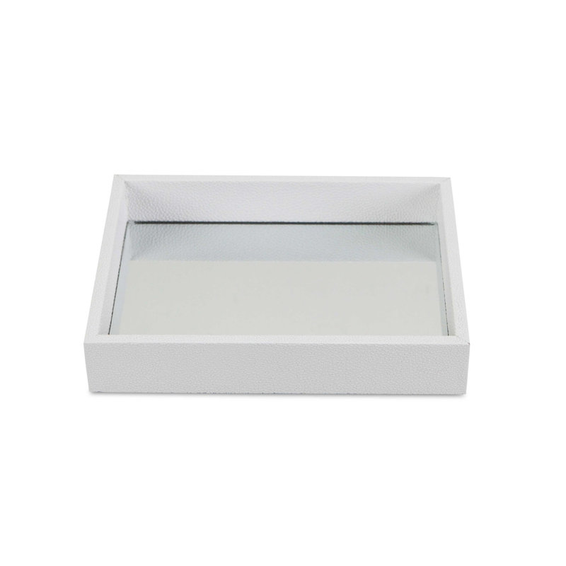 Plateau miroir Shagreen, Blanc